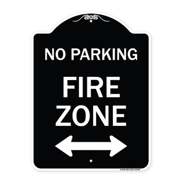 Signmission Fire Lane with Bidirectional Arrow Heavy-Gauge Aluminum Architectural Sign, 24" x 18", BW-1824-23990 A-DES-BW-1824-23990 - main